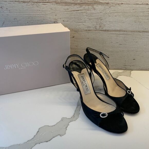 Jimmy Choo Black Slingback heels sz 37 - Picture 2 of 15